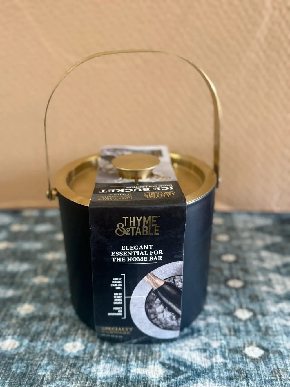 Thyme & Table Black and Gold Ice Bucket
